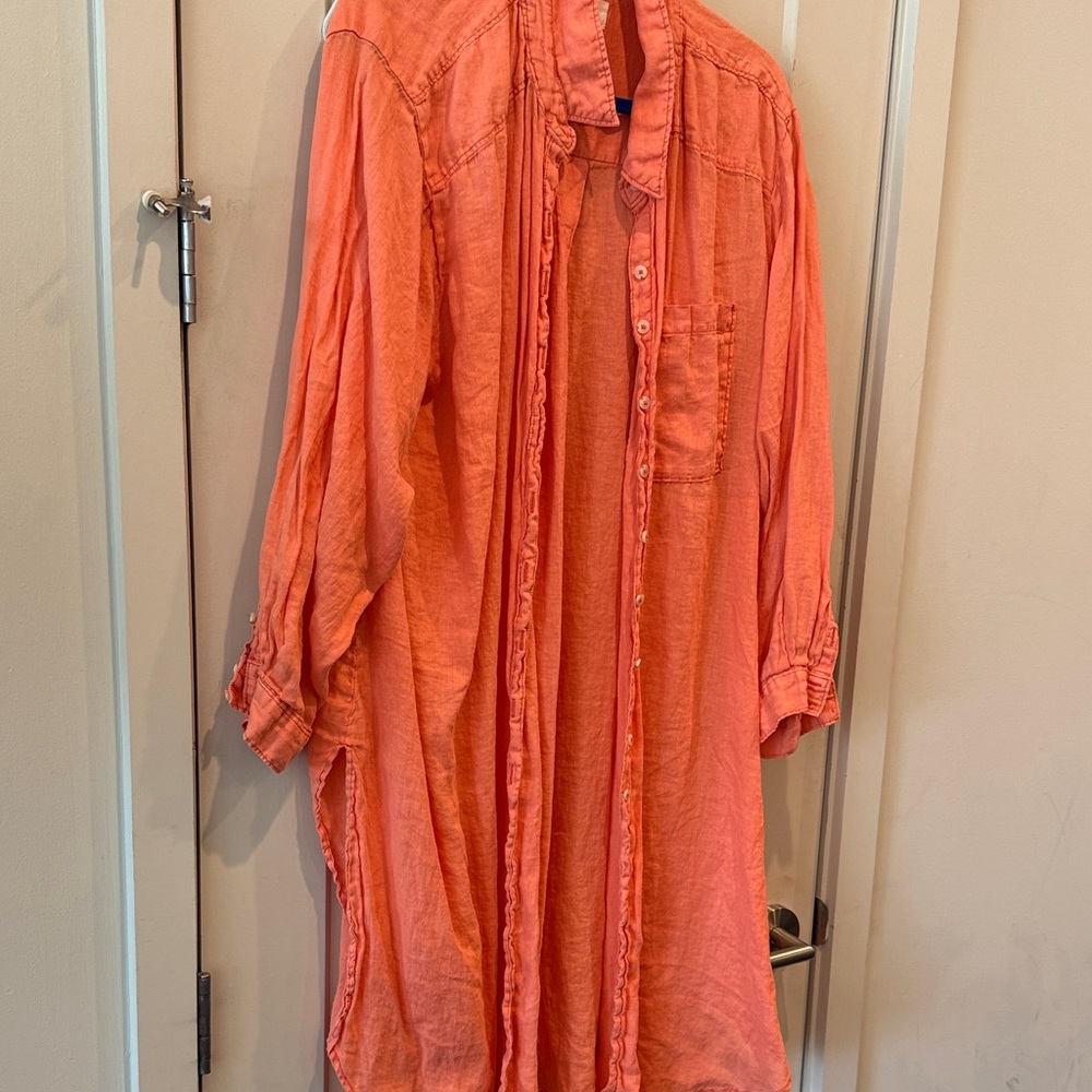 Anthropologie Coral Shirt Dress